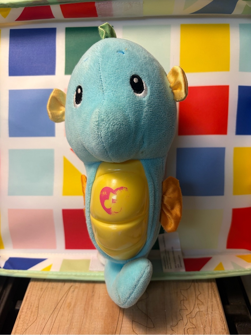 Fisher Price Soothe & Glow Blue Plush Sea Horse Lights Up /Music